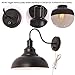 Kingmi Wall Lamp Dimmable Wall Sconce Black Industrial Vintage Farmhouse Wall Sconce Lighting Gooseneck Wall Light Fixture with Plug in Cord and On Off Toggle Switch for Bedroom Nightstand