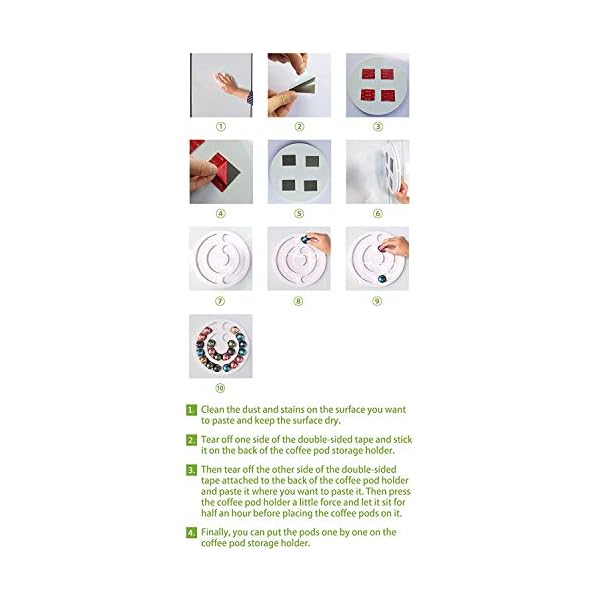 RECAPS Wandhalterung für Kaffeekapseln, kompatibel mit Nespresso-Kaffeekapseln, Weiß, 21 Kaffeekapseln – Bild 5