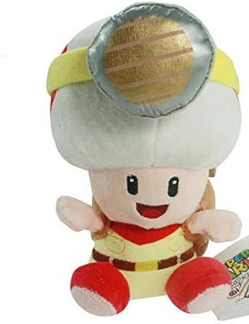 Super Mario 18cm Captain Sitting Toad Plush Soft Stuffed Toy Doll Kids Gift
