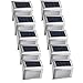 EASTERNSTAR Solar Deck Lights 10-Pack, 4 LEDs, Stainless Steel, Solar Powered, Waterproof IP44, Ideal Outdoor Lights for Step Stair Deck Fence Path Patio Pathway, Cool White