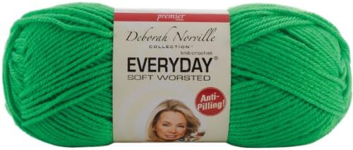 Premier Yarn Deborah Norville Collection 3-Pack Everyday Solid Yarn, Electric Green