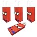 Yasirona NiceLife 12 Pieces Spider Web Printed Kraft Paper Goodie Gift Bags with Handle for Kids Superhero Themed Birthday Party Decorations