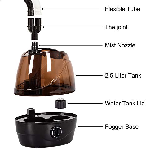 Oiibo Reptile Humidifier, Double Extension Tube, 2 in 1 Joint, Suitable for Reptiles, Amphibians and Terrarium (2.2 Liter Tank)