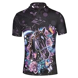 HUGS IDEA Heart Horse Floral Print Short Sleeve
