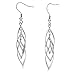 Stainless Steel Linear French Swirl Dangling Earrings, Interlocked Cascading Swirl Design, By Regetta Jewelry