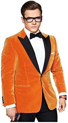 Black Peak Lapel Kingsman Orange Tuxedo