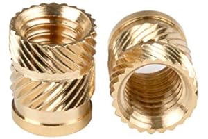 BIFROST in-saiL M4x8.1mm, OD6.31mm/C3604 Threaded Insert for Plastic Embed Parts Heat Staking Brass 100pcs/lot