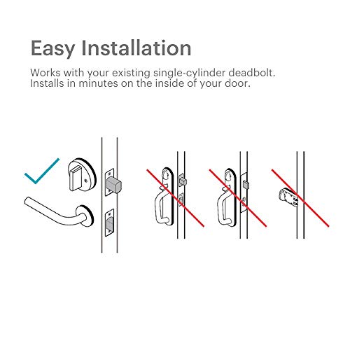 August Smart Lock, 3rd Gen technology - Silver, Compatible with Alexa (Renewed)