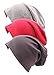 KAEHONYCOCO 3 Pack Unisex Soft Comfy Cotton Beanie Sleep and Chemo Cap Hats for Hairloss, Cancer (One Size, Multicolor19)