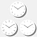 Simple Modern White Round Wooden Wall Clock 11 inch Non-Ticking one AA Battery Powered (Time Bars)