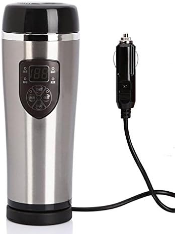 LPY-Stainless Steel Car Electric Kettle Warmer Heater Milk Coffee Mug Car Heating Cup Cigarette Lighter DC12V Travel Mug