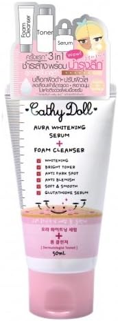 2x CATHY DOLL AURA WHITENING SERUM FOAM CLEANSER 100ML.