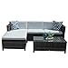 PATIOROMA Armless Chair Outdoor Furniture Sectional Sofa Set All-Weather Grey PE Wicker with Cushions | Patio, Backyard, Pool|Steel Frame