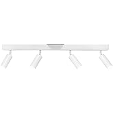 Globe Electric 64000120 28" 4-Light LED Integrated Track Lighting, Matte White, Adjustable Pivoting Track Heads, 37W, 1600 Lu