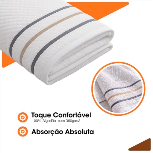 Toalha Banho Gigante Algodão Luxo Macia Alta Absorção Felpuda Premium Fio Penteado Hotel Spa Cor Branco
