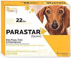 Parastar Novartis 3pk Flea and Tick Control for Dogs Under 22lbs (Orange)
