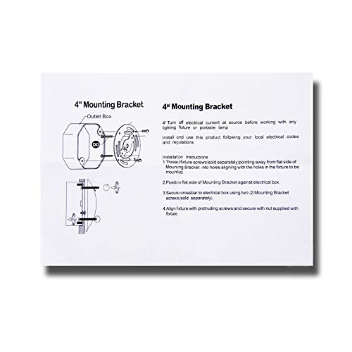 PINCHUANG 4Pack 4" Satco Round Universal Crossbar, 4" Universal Light Fixture Circle Cross Bar