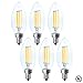 Kingstar LED Filament Candle Light Bulbs Set,4W Warm White Dimmable Candelabra Vintage Light 6 Pack