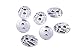 KONMAY 50pcs Anitque Silver Metal Buttons for Bracelets Making, with Two Holes, Fits 1.5mm and 2.0mm Leather Cord