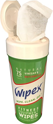 New Wipex Natural Fitness Equipment Wipes for Personal Use, Vinegar with Watermelon Scent - Great for Yoga, Pilates & Dance Studios, Home Gym, Peloton Bike Wipes, Spas & More (4 Canisters, 300 Wipes)