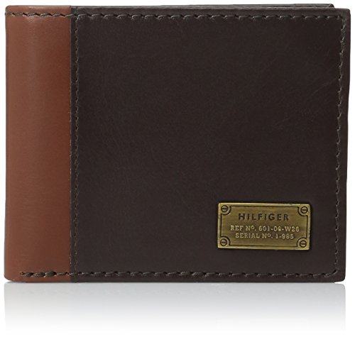 Tommy hilfiger men s leather melton passcase billfold w…