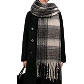 Tavaleu Winter Scarfs for Women,Large Scarf Chunky Plaid Scarves Soft Oversized Thick Warm Wrap Scarves for Cold Weather