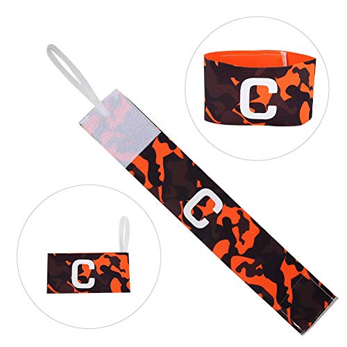 Player Bands, Durable Nylon Soccer Armband Adjustable Captain Bands for Outdoor Team Sports Groups(Orange)