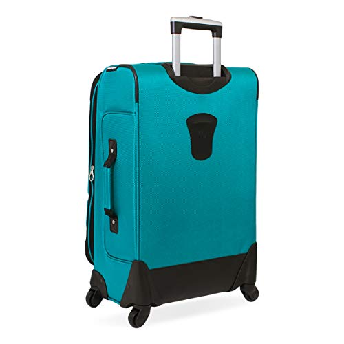 SwissGear Sion Softside Expandable Roller Luggage, Teal, CheckedMedium
