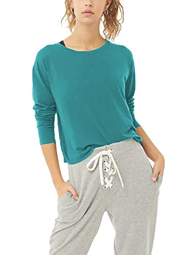 image for Bestisun Womens Workout Clothes Yoga Long Sleeve Basic Solid Muscle Sh