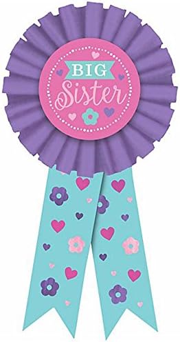 Big Sister Baby Shower Purple Guest of Honor Ribbon (1ct)