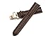 iStrap 20mm Genuine Leather Strap Replacement Watch Band W/ Rose Gold Steel Deployment Clasp Brown
