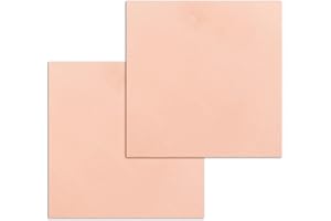 CIPOOH 2Pcs 99.9%+ Pure Copper Sheet, 6" x 6", No Scratches, Film Attached Copper Plates for Jewelry, Crafts, Repairs, Electrical (6" x 6", 20 Gauge)