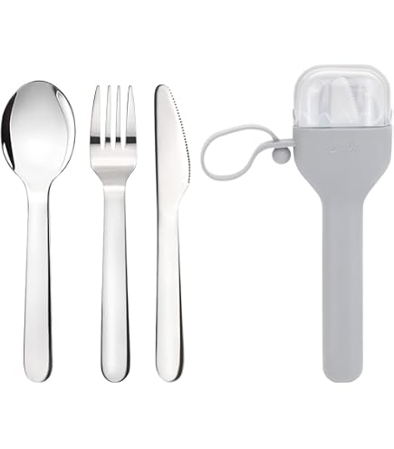 thumbnail image 2 of HANSGO 3-Piece Travel Utensil Set - Stainless Steel Cutlery With Case Blue 2 of 14