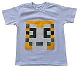 Girls Boys Unisex Stampy Cat Unisex T-shirt You Tuber Tee PIXEL (12, White)