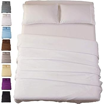 Sonoro Kate Bed Sheet Set Super Soft Microfiber 1800 Thread Count Luxury Egyptian Sheets 18-Inch Deep Pocket Wrinkle and Hypoallergenic-4 Piece(California King White)