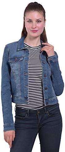 Women's Full Sleeve Denim Jacket (Dark Blue)