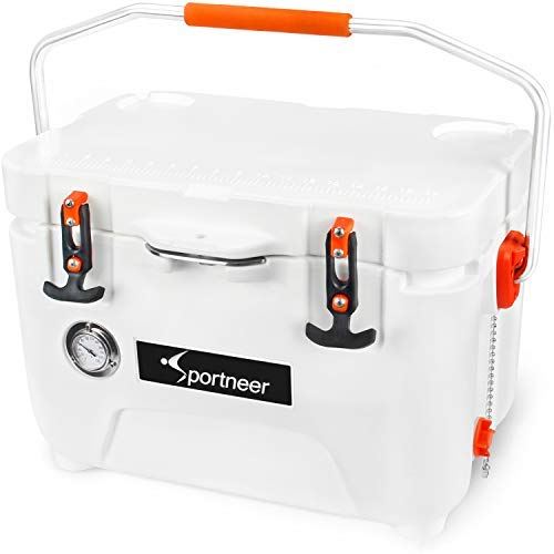 Sportneer 25 Quart Cooler with Buildin Thermometer, Portable Ice Chest