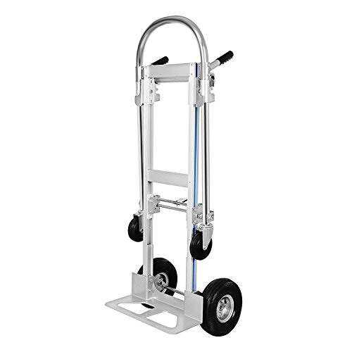 Hihone 770 Lbs Aluminum Hand Truck, 2 in 1 Heavy Duty Convertible Folding Hand Truck, with 10