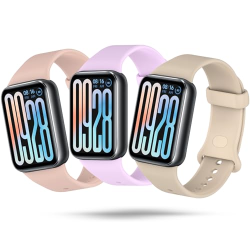 Xisair 3 Silicone Bands Compatible with Xiaomi Smart Band 9 Pro and Xiaomi Smart Band 8 Pro Sport Strap, Silicone, Breathable, Soft and Comfortable Replacement Straps for Miband 9 Pro, Miband 8 Pro
