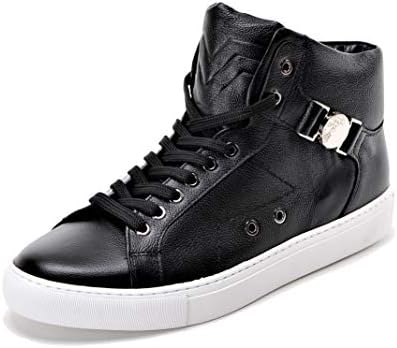 Half-Medusa Mens Leather High Top Sneaker Black US10 IT43