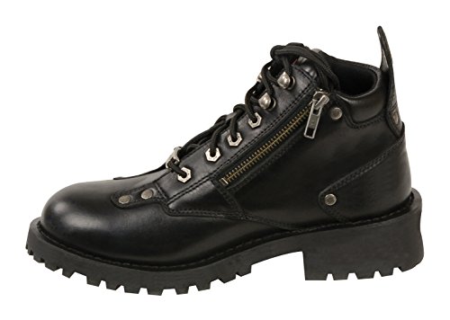 Milwaukee Leather Women's Short Boots with Zip Closure (Black, Size 10.5)