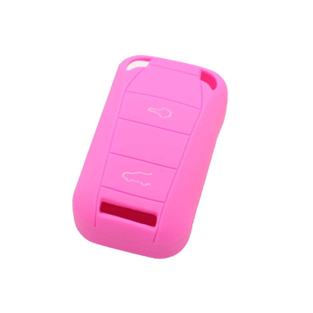 BROVACS Silicone Cover Protector Case Holder Skin Jacket Compatible with PORSCHE 2 Button Flip Remote Key Fob CV9921 Pink — image 1