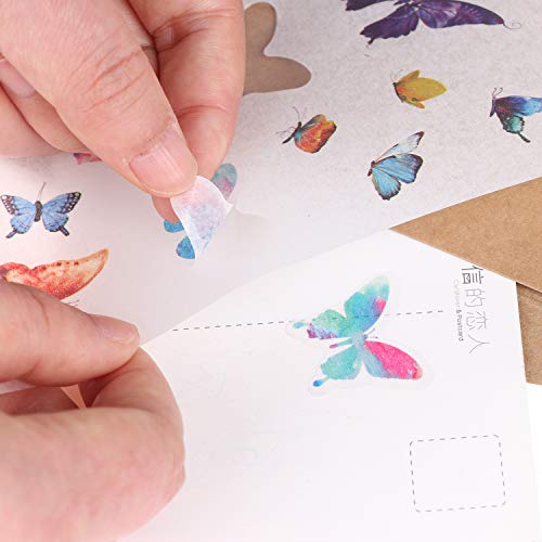 Tongnian Planner Stickers Set (48 Sheets) Flowers Butterfly Stickers Decorative Adhesive Sticker Collection for Scrapbooking, Diary, Album, Bullet Journals, Laptops, Cup, DIY Arts and Craft - Thumbnail 3