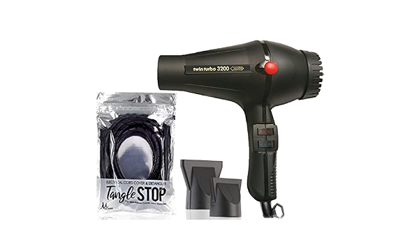Amazon.com: Turbo Power Twin Turbo 3200 Black Model 324 and M Hair Designs  - Cable desenredante negro (2 artículos) : Belleza y Cuidado Personal