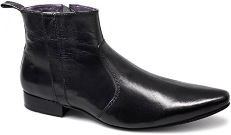 Gucinari ANDREAS Mens Leather Zip Pointed Boots Black