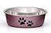 Loving Pets Bella Dog Bowls- Stainless Steel Dog & Cat Bowls - Spill Proof Dog Food Bowl, Cat Bowl, Puppy Essentials & Pet Supplies Great for Home & Travel (Medium 20-35 lbs, Grape)