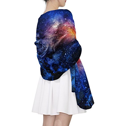 MRMIAN Nebula Starry Universe Galaxy Space Long Polyester Scarf Wrap Stole