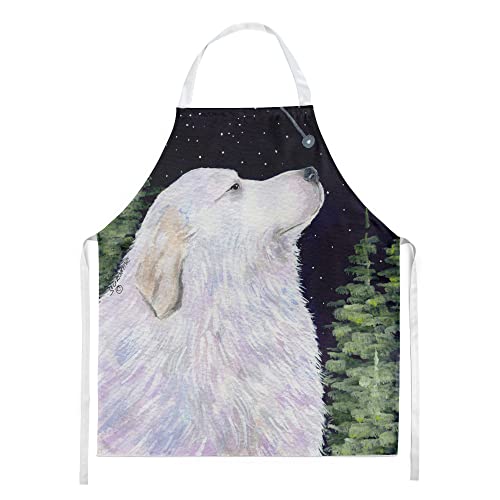 Caroline's Treasures SS8470APRON Starry Night Great Pyrenees Apron Cooking Kitc…