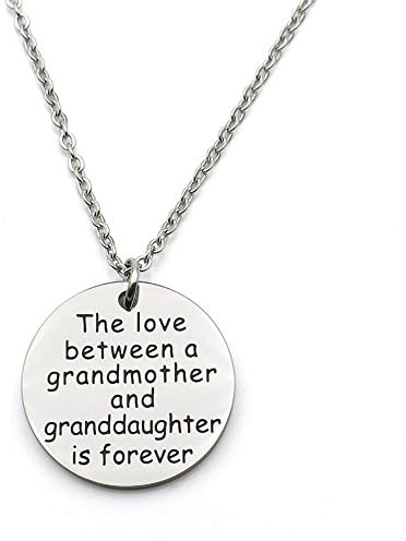 simdes The love between a grandmother and granddaughter is forever Stainless Steel Pendant Necklace