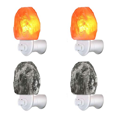 MAYMII·HOME 4 Pack 2 Color Himalayan Salt Rock Night Light Pink and